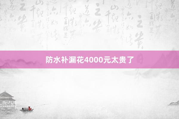 防水补漏花4000元太贵了