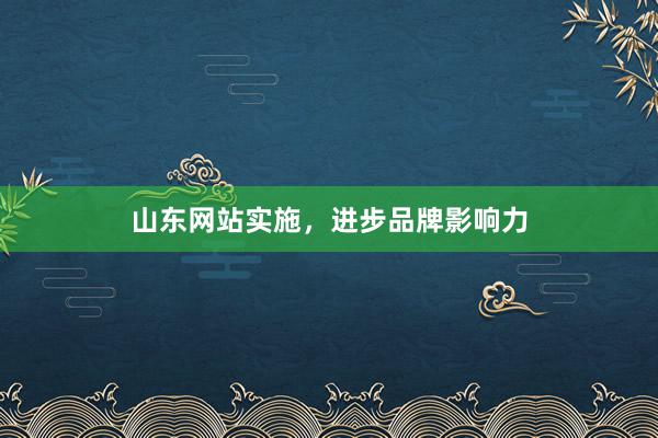 山东网站实施，进步品牌影响力